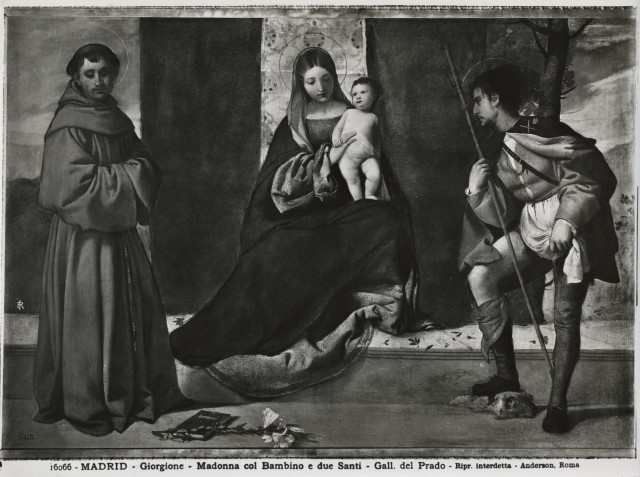 Anderson — Madrid - Giorgione - Madonna col Bambino e due Santi - Gall. del Prado. — insieme
